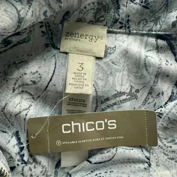 NWT Chicos Zenergy Women’s 3 US XL Neema Reversible Tonga Navy Printed Vest NEW - Picture 10 of 13